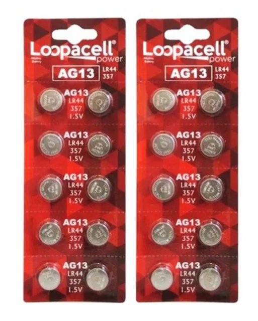 LR44 Button Cell Batteries 1.5V - LR44, 357, AG13, A76 - 20PK - Free Shipping!