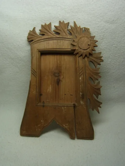 Picture Photo Frame Folk Art Carved Wood Antique German  #R