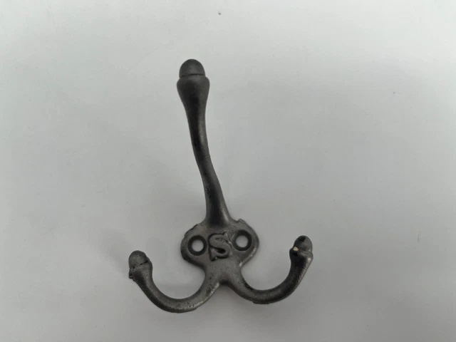 5 Antique Cast Iron Triple Hooks Acorn Top Wall Coat Rack Hat Hanger Original S 3