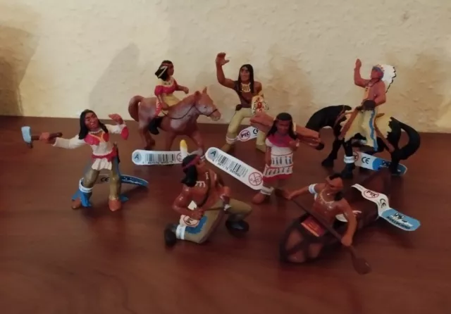 Bullyland Figuren Indianer Neu Mit Fähnchen Sammlung Pferd Boot ...