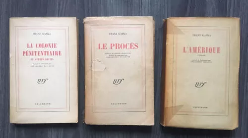 Franz Kafka / Collection blanche - NRF Gallimard (1946-1948) / Lot de 3 livres