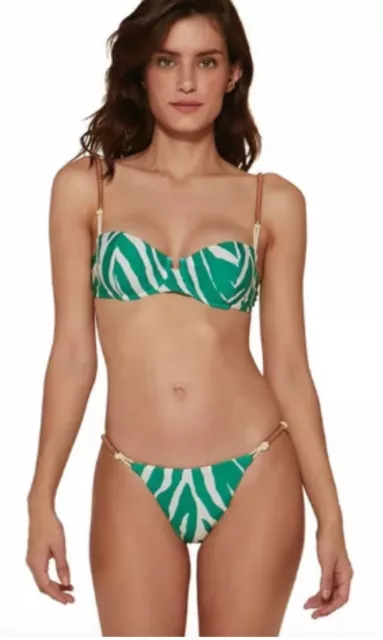 vix paula hermanny zalie elis S Bikini M Top Set NWT Swimwear Gold White Green