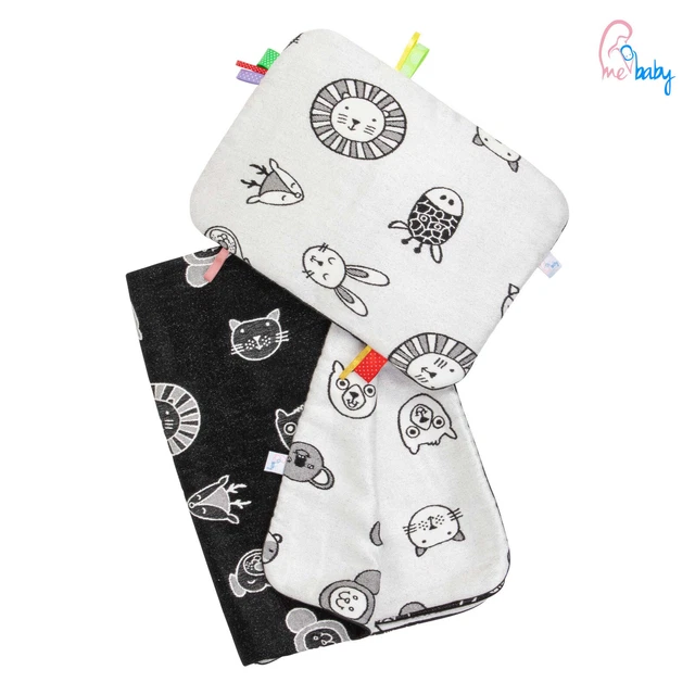 Manta de bebé bambú natural zoológico almohada sensorial blanca negra etiqueta suave regalo