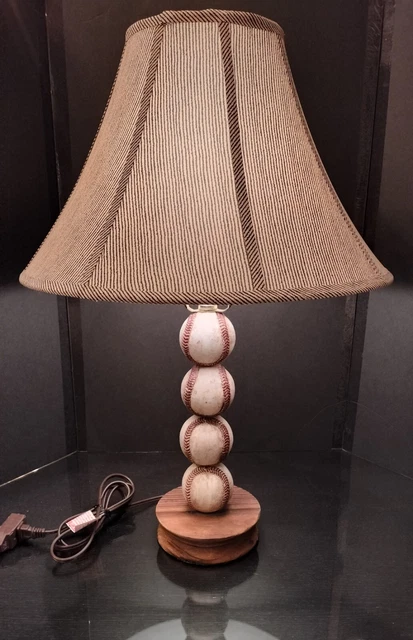 Vintage Look Baseball Lamp with New Shade c.2009 Vintage Look Baseball Lamp with New Shade c.2009