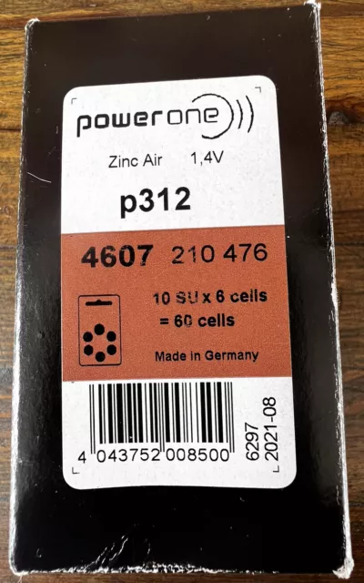 Baterías para audífonos PowerOne P312, lote de 36 baterías nuevas selladas