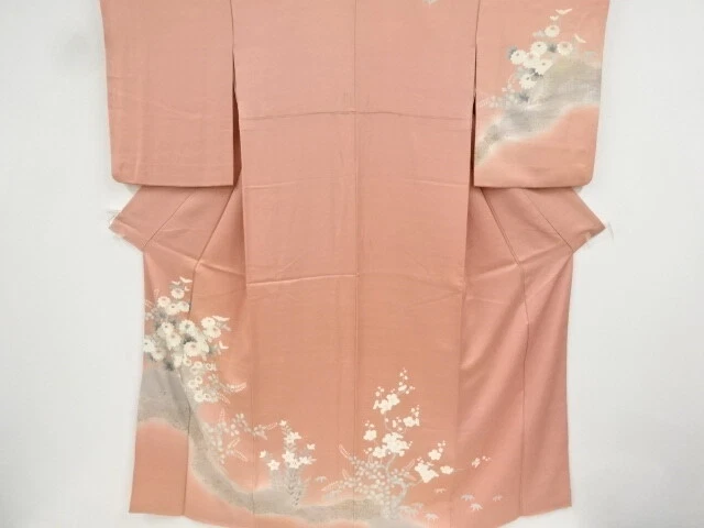 40073# Japanese Kimono / Antique Kimono / Embroidery / Mist & Kiku