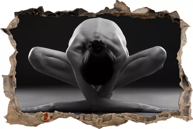 Mujer Desnuda En Especial Pose de Yoga - 3D-Look Avance Pegatina Pared