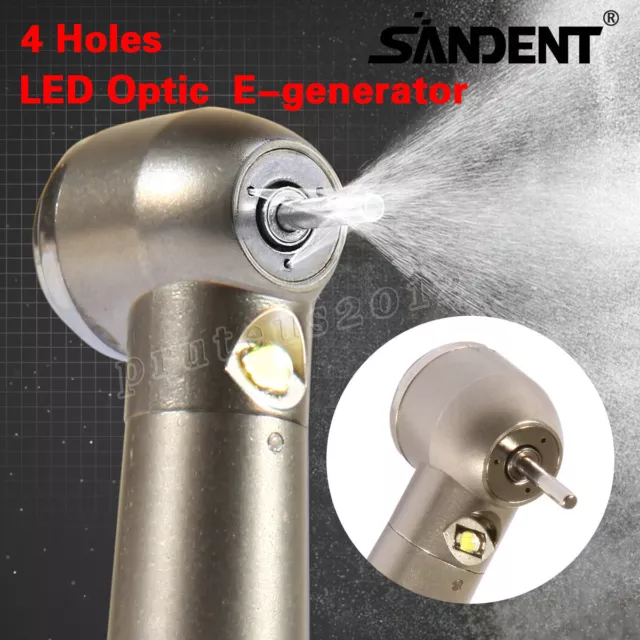 Dental LED Fiber Optic E-Type Turbine High Speed Handpiece Handstück 4 Loch