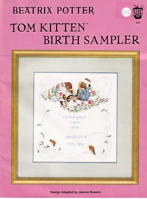 BEATRIX POTTER CROSS Stitch Pattern Chart Birth Sampler Tom Kitten ...