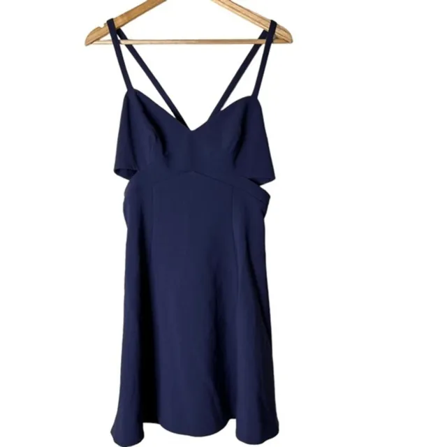 New Likely Valentina Navy Blue Side Cutout Mini Dress