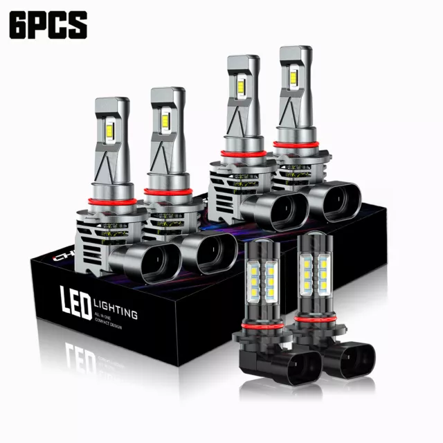 For GMC Sierra 1500 2500 HD 3500 2001-2006 Combo LED Headlight + Fog Light Bulbs