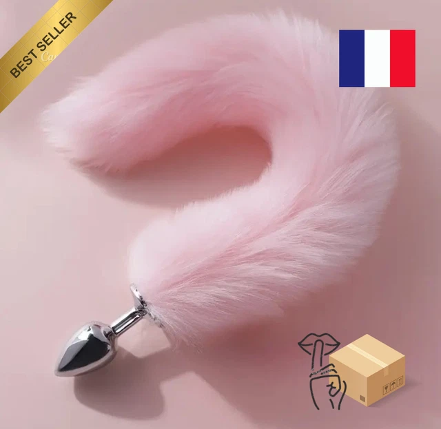 Plug Anal Queue De Renard Rose Pastel  Mtal, Taille M, Sans Marque Queue  Anale Mtal Rose Pastel Taille M