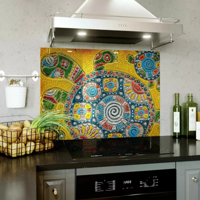 Glass Splashback Kitchen Tile Cooker Panel ANY SIZE Turtle Mosaic Ceramic 0531