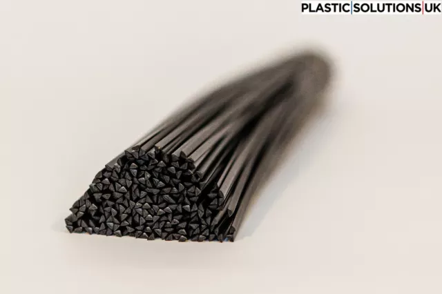 PP TD20 Plastic welding rods (4mm) black triangle shape, 10 rods