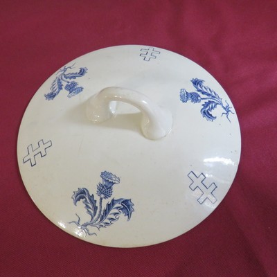 Cardo Coperchio IN Ceramica Di Lunéville Decoro Cardo D Alérion E Croce Di Lorraine 