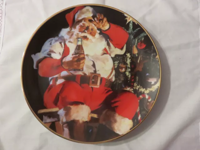 Franklin Mint Limited Edition Santa Claus Coca Cola Plate