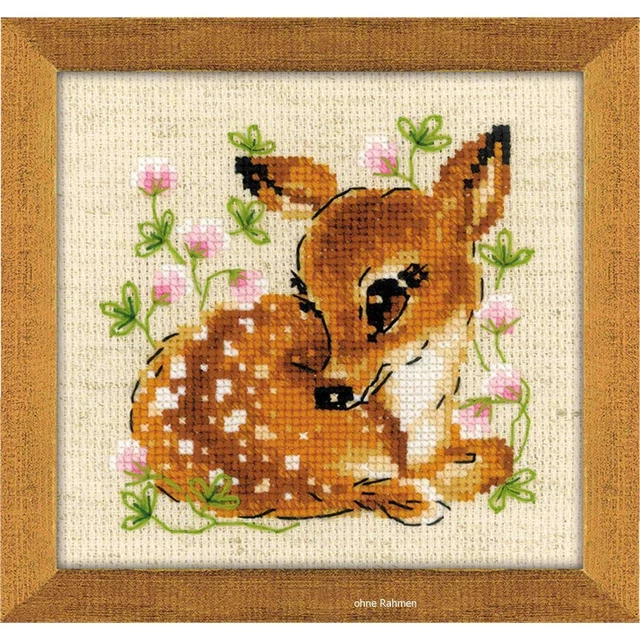 Compas Laiton Kit Point De Croix Riolis 'Printemps' - Modèle Comptage - Toile Aïda 15-16ct - Neuf Complet Kit Riolis Printemps Avec Fils Et Aiguille