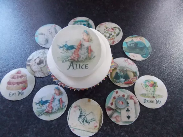 Alice In Wonderland Edible Print Decor for Themed Cake Icing or Wafer