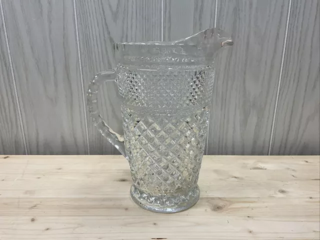 Vintage Anchor Hocking WEXFORD Clear 9" 64 Oz Water Juice Punch Beverage PITCHER