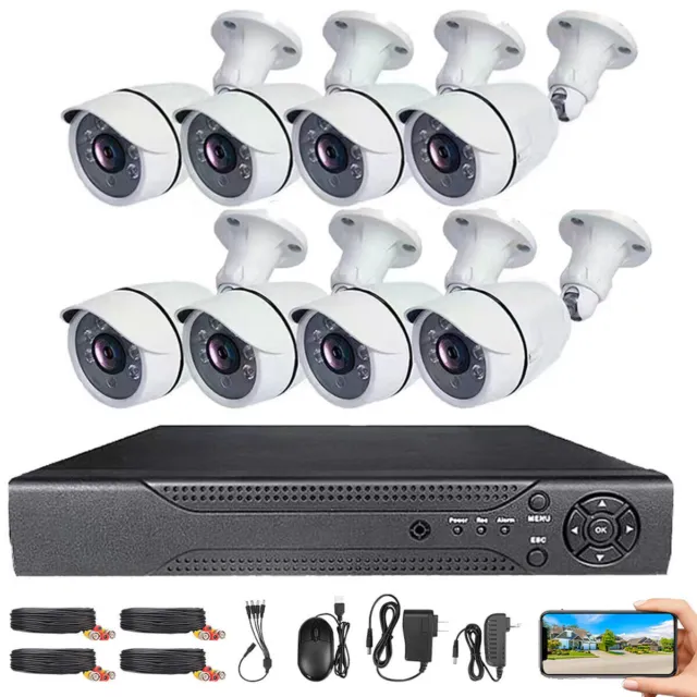 8CH /4CH 4K HDMI DVR Home Outdoor Security Camera System Night Vision CCTV Wired