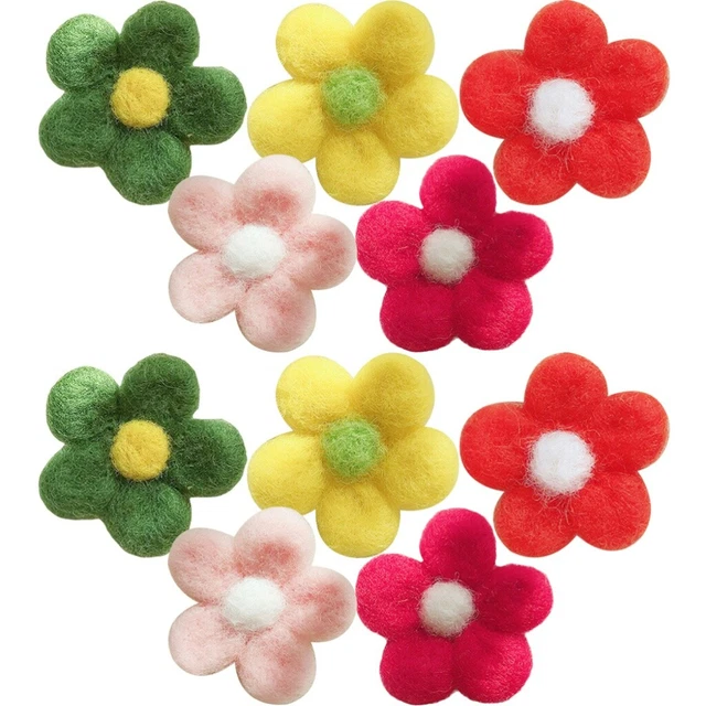 10 piezas Decoraciones de flores de fieltro Filling Craft Decors Decoraciones Cabezal Teléfono
