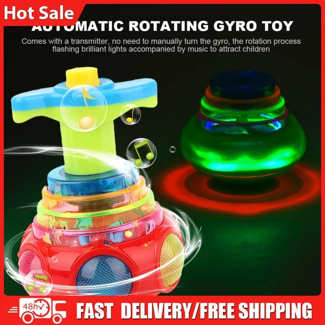 Colorful Flashing Gyro Ejection Toy with Launcher Music Safe for Children Gifts