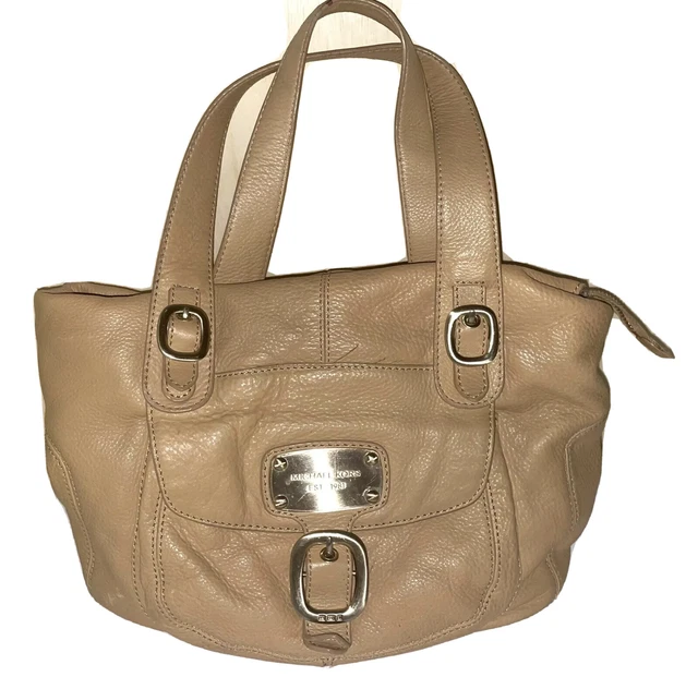 Michael Kors Hudson Downtown Tan Pebbled Leather Hobo Satchel Bag