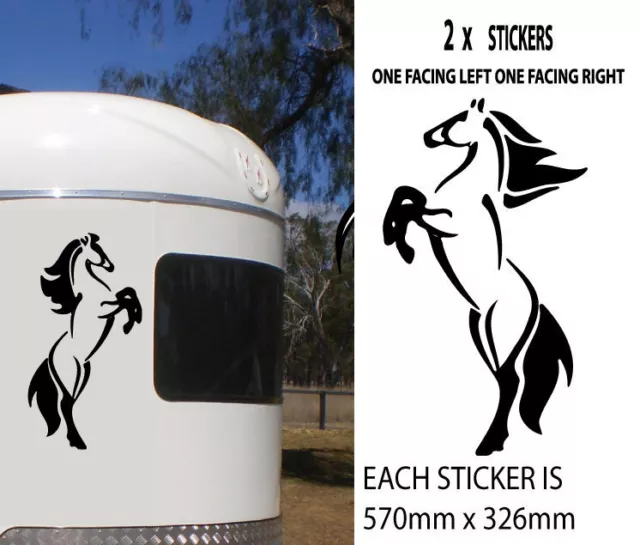 2 x Large standing Horse decal stickers for Horse Float , Horse Trailer, vehicle