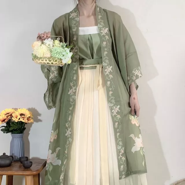 Polyester Song Dynasty Print Fairy Dresses Song Dynasty Printed Hanfu  Outdoor