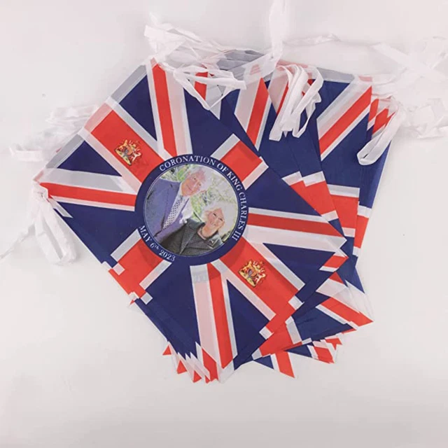 10M King Charles & Camilla Coronación Union Jack Guirnalda Banner Calle Fiesta