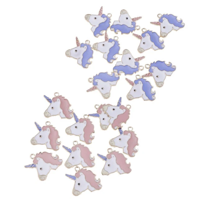 10 Stück Emaille Einhorn Charm Anhänger für Schmuckherstellung, Armband, DIY
