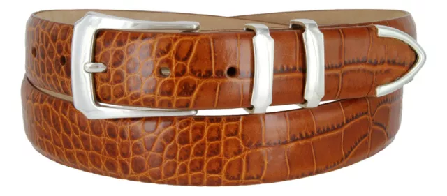 Vins Men's Belt Genuine Leather Italian Calfskin Designer Dress Belt 1-1/8" Wide