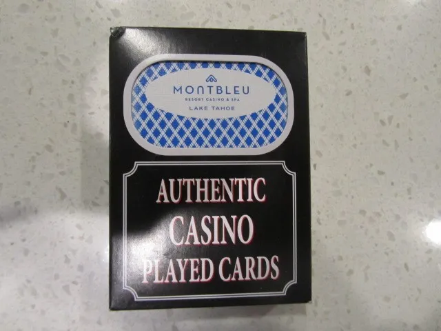 MONTBLEU Cyan Black Box Casino Las Vegas Deck of Playing Cards + FREE Poker Chip