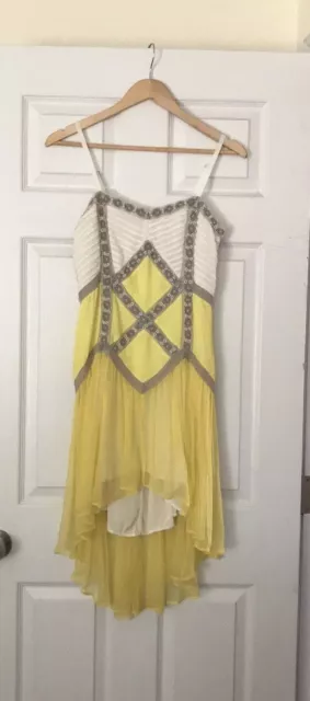 NWT Free People Deco Beaded Yellow Dress 2
