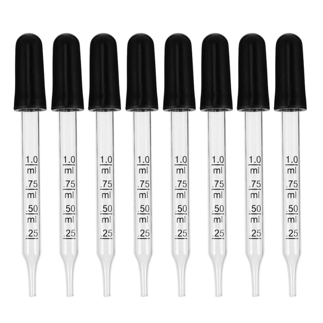 20 Pcs Pipetten Tropfer Aus Glas Gerader Kopf Spritze Augentropfen