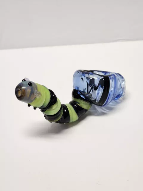 Heady Boro Glass Caterpillar Tabacco Pipe Handmade