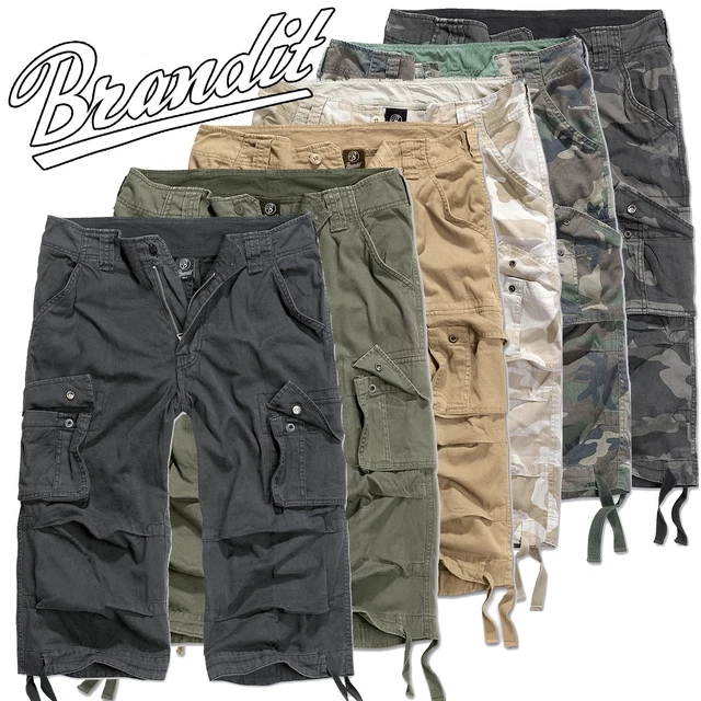 Short Cargo Brandit Industry 3/4 Homme - Anthracite - Taille Confortable - Neuf Avec étiquettes