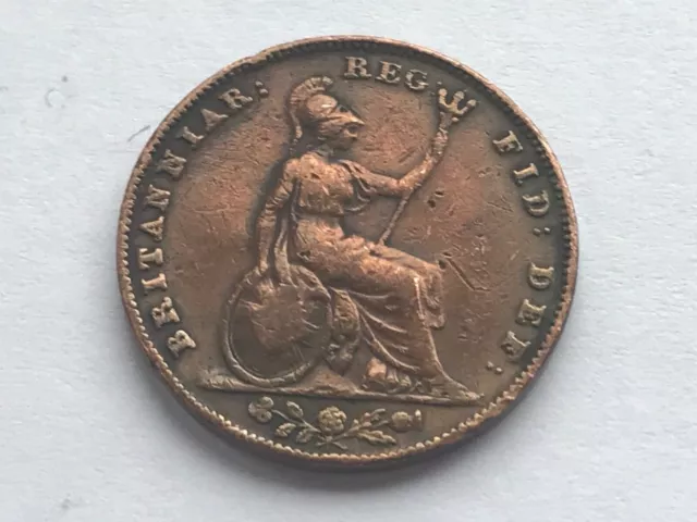 1843 Victoria Un 1 Farthing Cuivre 4.72 G ⌀ 22 MM Km #725