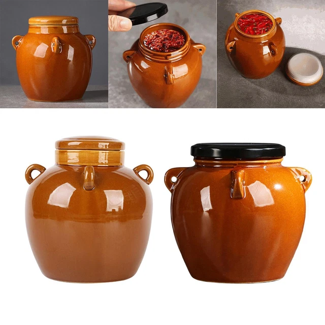 Pot de Rangement En Céramique avec Couvercle Accessoire Ornement Scellé