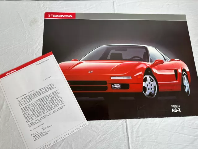 Honda NS-X Poster 1988 mit Anschreiben A2  59,5*42cm