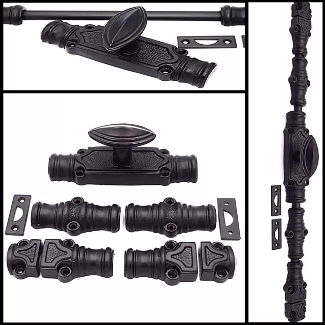 Black Cremone Espagnolette French Style Door Bolt, Espag Bolt up to 2.6m