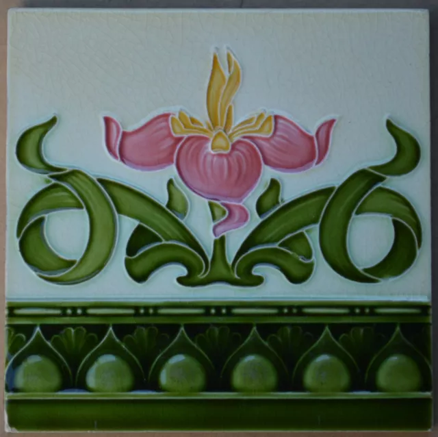 Alfred Meakin - Antique Art Nouveau Majolica Tile C1900