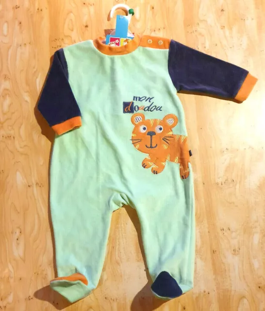 DORS BIEN PYJAMA 12 mois 1 ans BEBE FILLE GARCON TIGRE BLEU VERT ORANGE NEUF