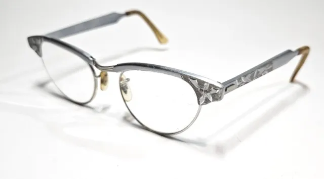 Vtg Womens Eyeglasses Cat Eye Styled  12K Gold-Filled Rims 46 Alum 5 1/2