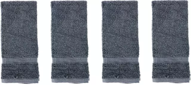 Gray Cotton Hand Towel 4 Pack Kitchen Dish Drying Absorbent FREE SHIPPING