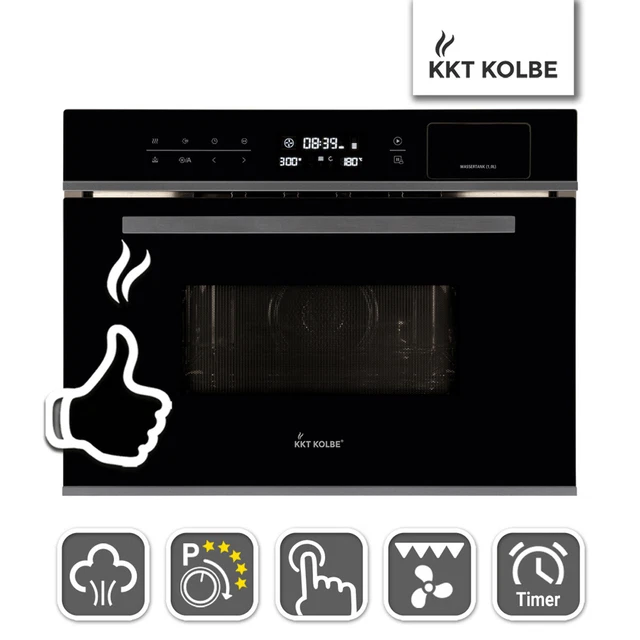 Micro-ondes encastré 60 cm, cuiseur vapeur, gril à air chaud, toucher