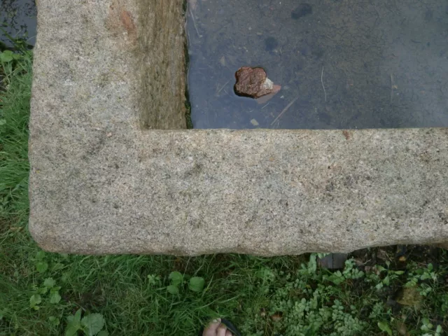 Large antique hand carved stone trough