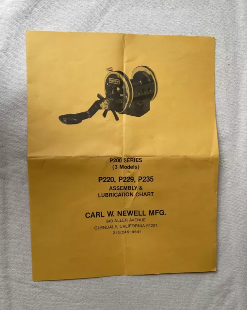 Vintage Newell P200 Series Assembly Chart/Box Paperwork 1980s