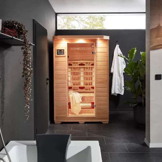 Home Deluxe Cabina de Infrarrojos Calor Sauna Infrarroja Vollspektrum 2 Persons