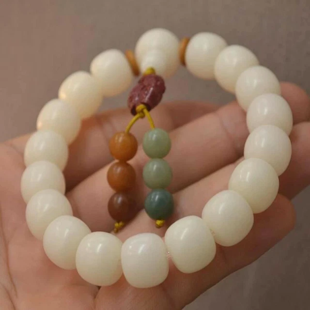 Fashion white bodhi root bodisu Cinnabar Barrel beads bracelet Blessing Chic